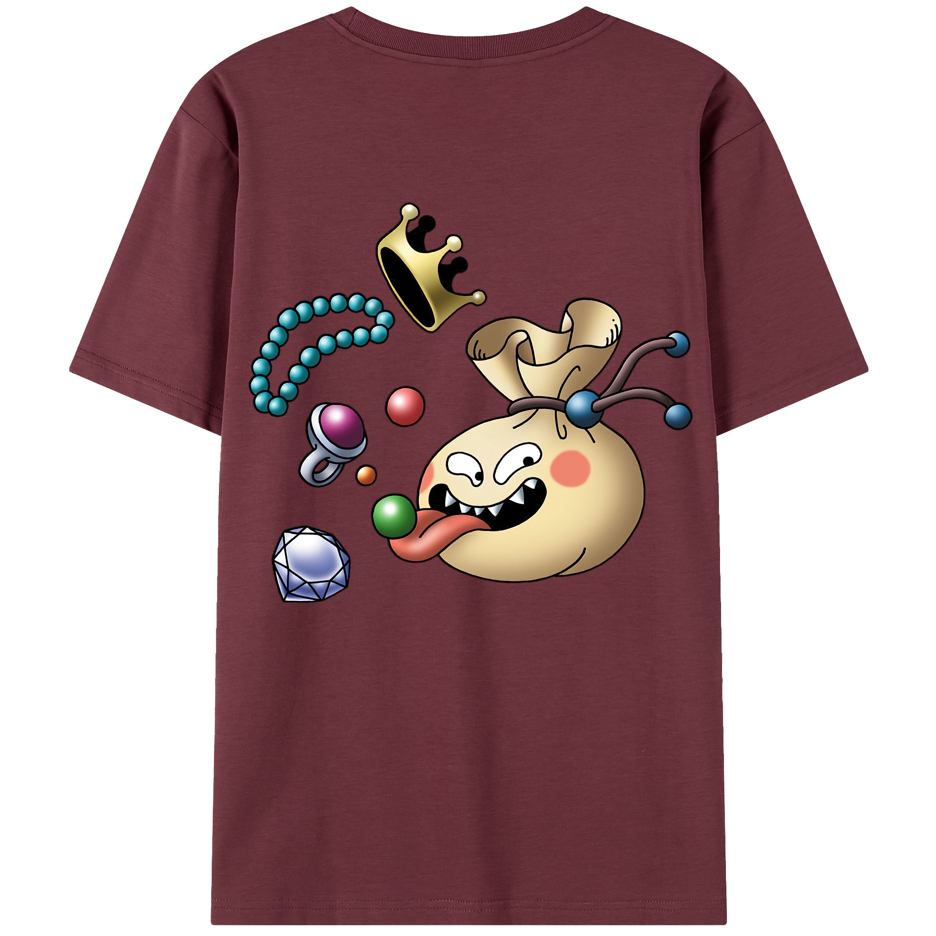 （画像用） ドラゴンクエスト Doragon Kuesuto Dragon Quest 綿100％半袖Tシャツ（背面プリント）